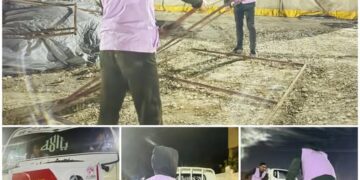 آشنا تقدم خيام ومياه للنازحين في المدينة الرياضية بـ الطبقة